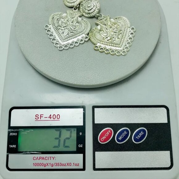 Oxidized Silver Tone Dangle Earrings: Ethnic Kuchi Jewelry - Picture 5 of 5